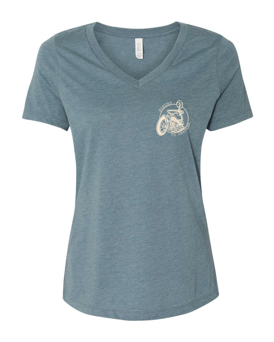 WOMEN'S SCRUBS TO LEATHER V-NECK